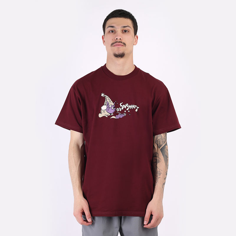 мужская бордовая футболка Carhartt WIP S/S Kogancult Wizard T-Shirt I029632-jam - цена, описание, фото 3